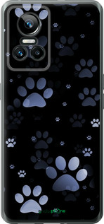 Силиконовый чехол С синими отпечатками лап для Realme GT Neo3 - 6441u-2590 изображение 