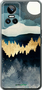 Силіконовий чехол Нічний краєвид з лісом та горами для Realme GT Neo3 - 6493u-2590 изображение 