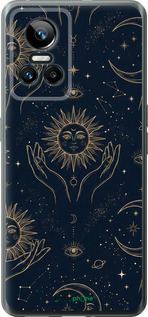 Силиконовый чехол Celestial Harmony: Sun & Moon Gold Mystic Pattern для Realme GT Neo3 - 6778u-2590 изображение 