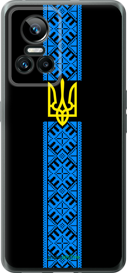 Силіконовий чехол Тризуб в вишиванці для Realme GT Neo3 - 1158u-2590 изображение 