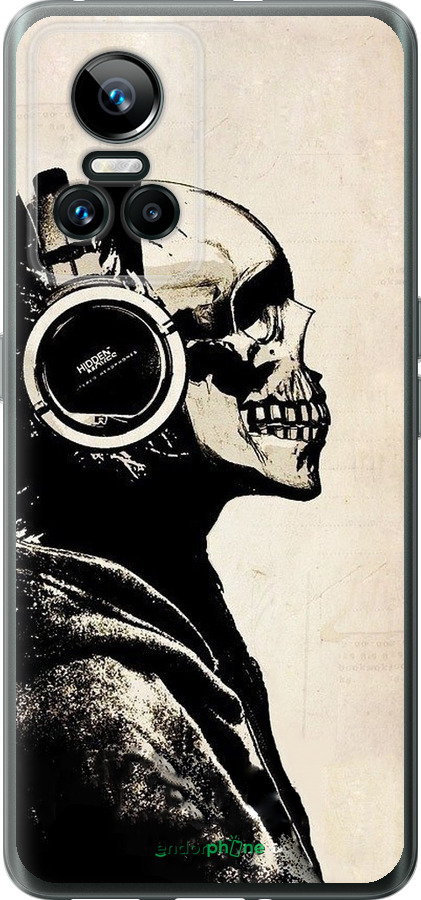 Силиконовый чехол Скелет-меломан v2 для Realme GT Neo3 - 1200u-2590 изображение 