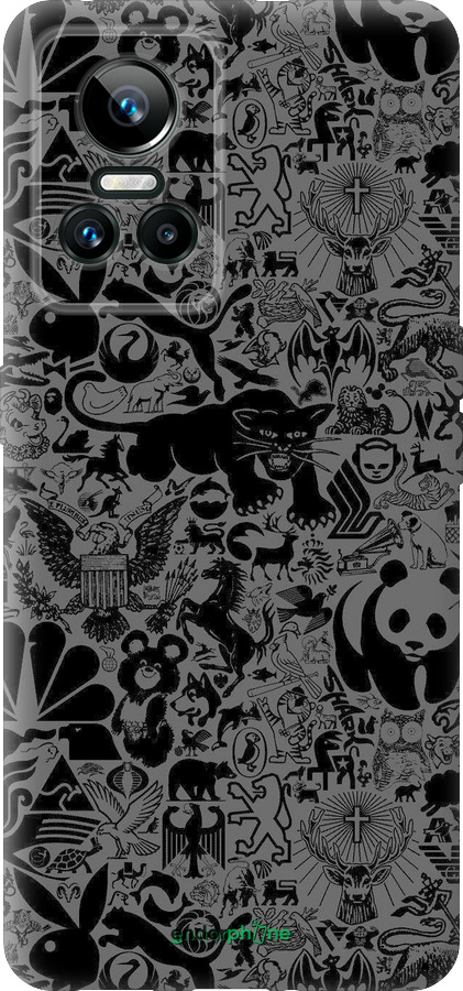 Силіконовий чехол Чорно-сірий стікер бомбінг для Realme GT Neo3 - 2432u-2590 изображение 