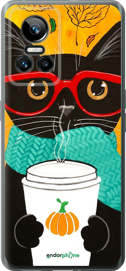 Силіконовий чехол Осінній кіт для Realme GT Neo3 - 4026u-2590 изображение 