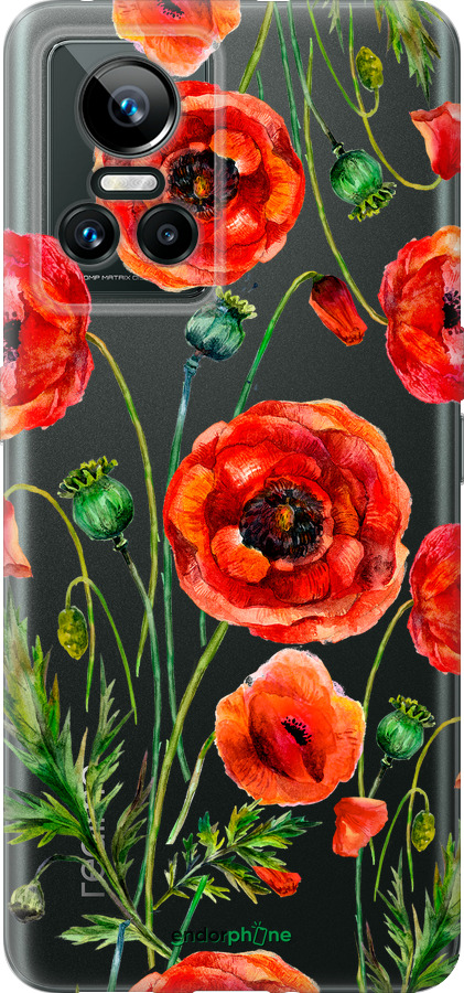 Силіконовий чехол Намальовані маки для Realme GT Neo3 - 4278u-2590 изображение 