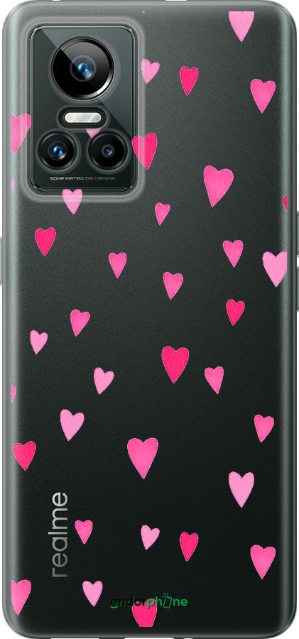 Силиконовый чехол Сердечки 2 для Realme GT Neo3 - 4763u-2590 изображение 