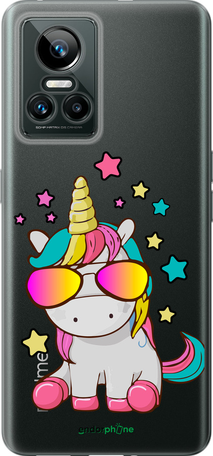 Силиконовый чехол Единорог в очках для Realme GT Neo3 - 4879u-2590 изображение 