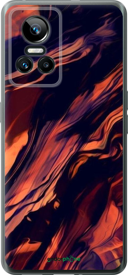 Силиконовый чехол Черно-оранжевая абстракция для Realme GT Neo3 - 5340u-2590 изображение 