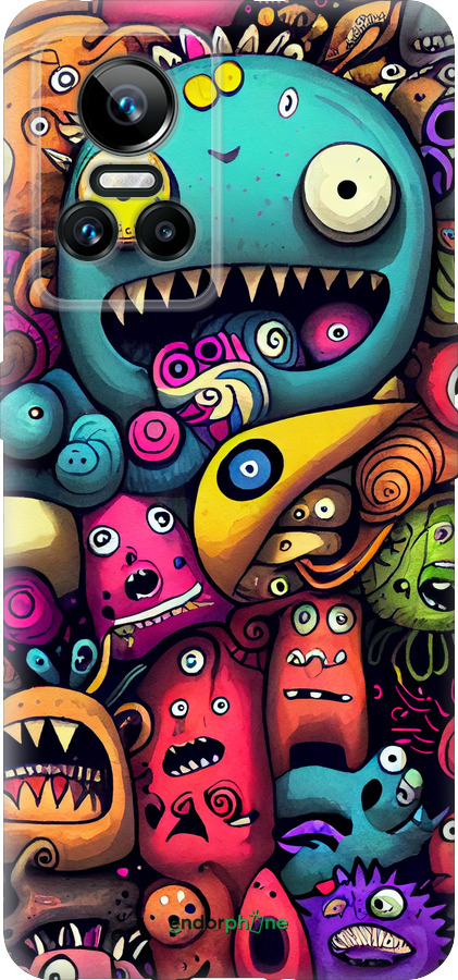 Силиконовый чехол Cмешные монстры для Realme GT Neo3 - 5549u-2590 изображение 