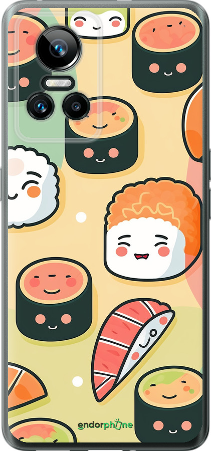 Силиконовый чехол Суши паттерн для Realme GT Neo3 - 5583u-2590 изображение 