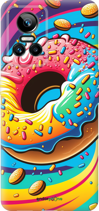 Силиконовый чехол Пончик радуга для Realme GT Neo3 - 5584u-2590 изображение 