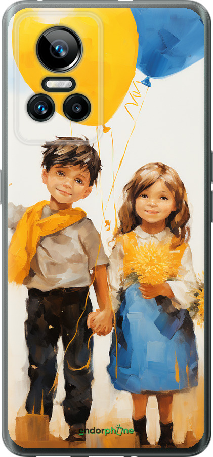 Силиконовый чехол Дети с шариками для Realme GT Neo3 - 5659u-2590 изображение 