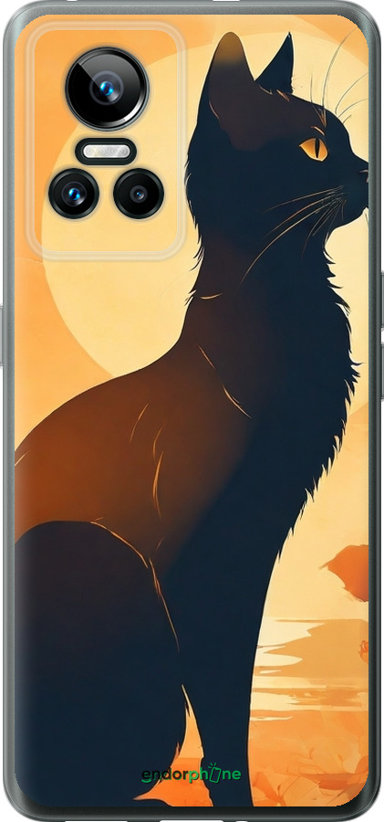 Силиконовый чехол Черная кошка v2 для Realme GT Neo3 - 5830u-2590 изображение 