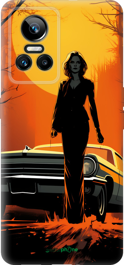 Силіконовий чехол Чохол для телефону Дівчина біля автомобіля для Realme GT Neo3 - 5946u-2590 изображение 