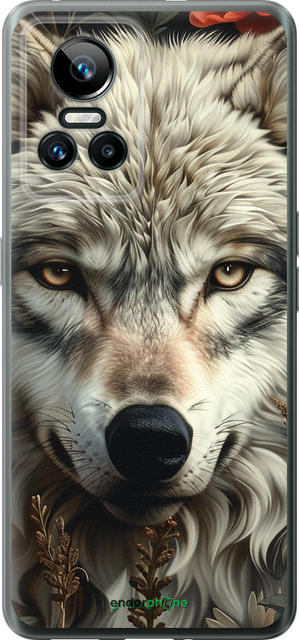 Силиконовый чехол Волчий взгляд для Realme GT Neo3 - 6066u-2590 изображение 