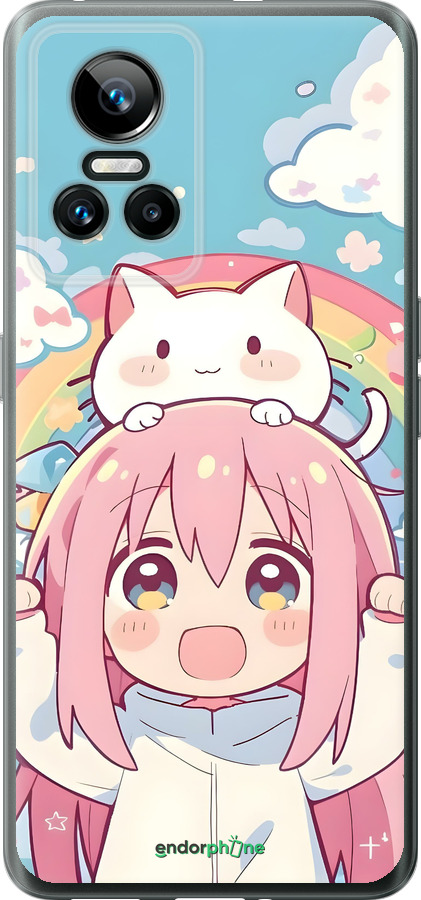 Силиконовый чехол Девочка аниме радуга для Realme GT Neo3 - 6304u-2590 изображение 