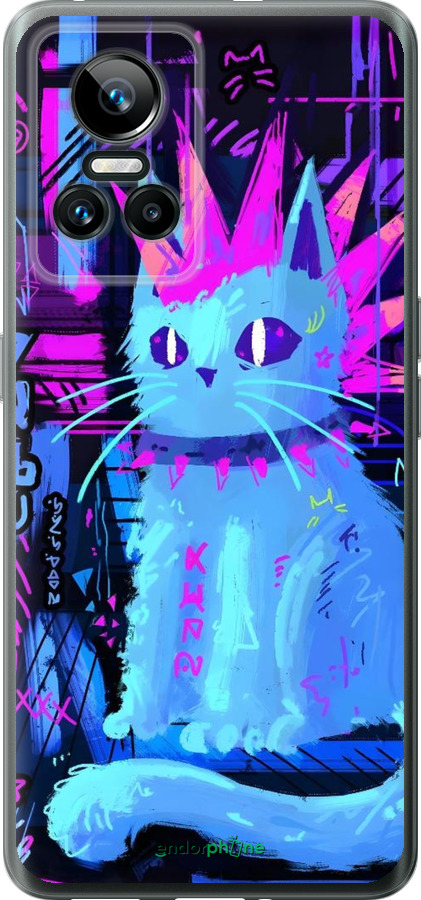 Силиконовый чехол Кот панк для Realme GT Neo3 - 6311u-2590 изображение 