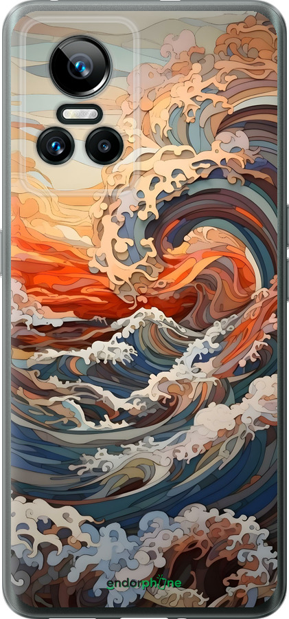 Силиконовый чехол Арт волны для Realme GT Neo3 - 6324u-2590 изображение 