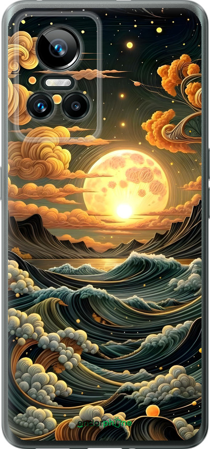Силиконовый чехол Арт волны для Realme GT Neo3 - 6332u-2590 изображение 