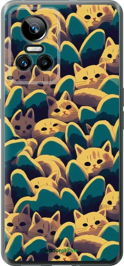 Силиконовый чехол С изображением кошек для Realme GT Neo3 - 6429u-2590 изображение 