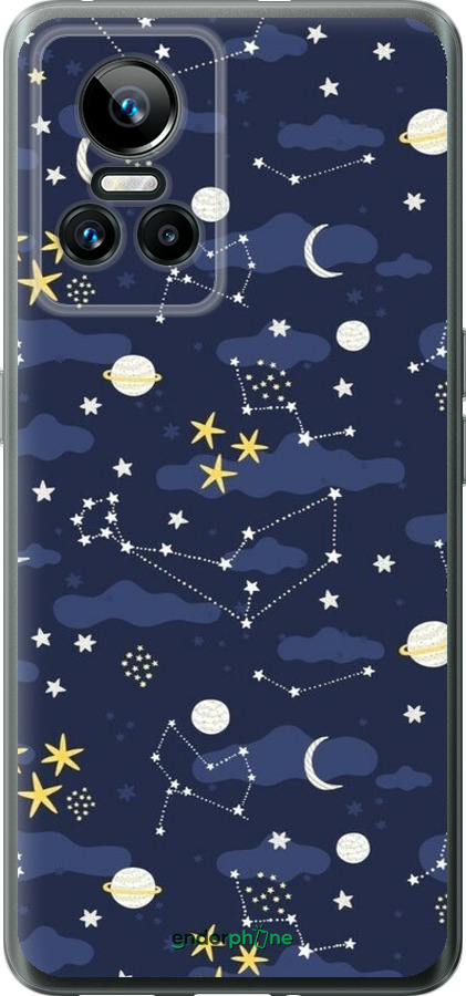 Силиконовый чехол Астрономический узор. Милый дизайн мультяшной вселенной для Realme GT Neo3 - 6446u-2590 изображение 