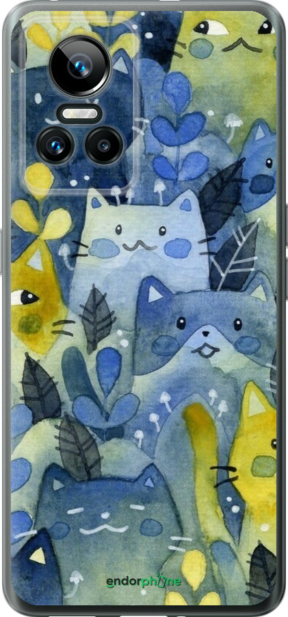 Силіконовий чехол Із зображенням котячого лісу для Realme GT Neo3 - 6447u-2590 изображение 