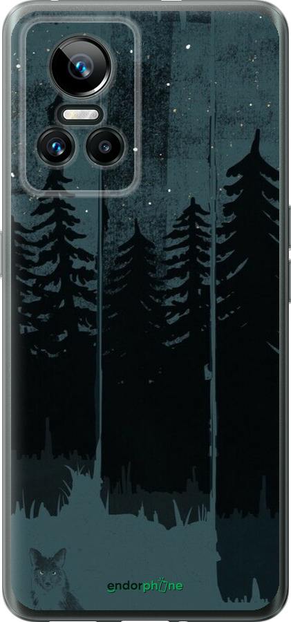 Силиконовый чехол Лиса и ночной лес для Realme GT Neo3 - 6481u-2590 изображение 