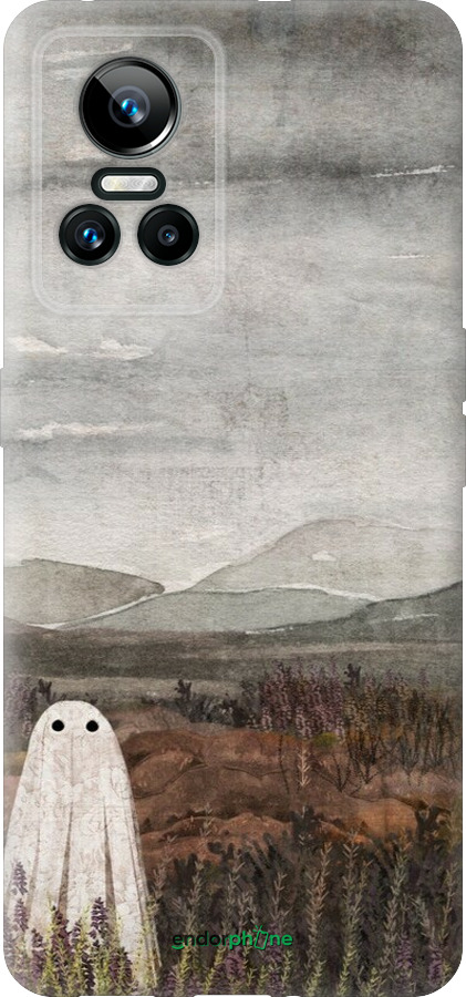 Силиконовый чехол Одинокий призрак на фоне гор для Realme GT Neo3 - 6486u-2590 изображение 