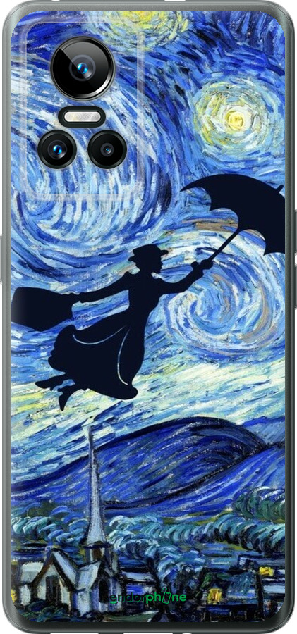 Силиконовый чехол С изображением Мэри Поппинс «Звездная ночь» для Realme GT Neo3 - 6487u-2590 изображение 