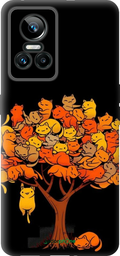 Силиконовый чехол Дерево и котики для Realme GT Neo3 - 6516u-2590 изображение 