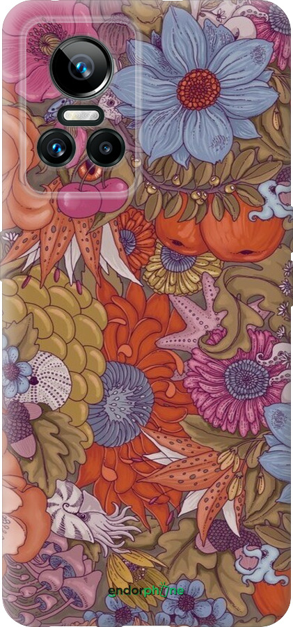 Силиконовый чехол Абстрактные цветы для Realme GT Neo3 - 6526u-2590 изображение 