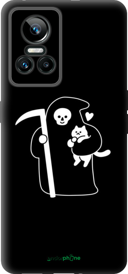 Силіконовий чехол Мінімалістичний арт: смерть та кішка для Realme GT Neo3 - 6529u-2590 изображение 