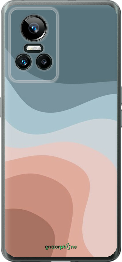 Силиконовый чехол С синими и розовыми волнами в стиле ретро для Realme GT Neo3 - 6532u-2590 изображение 