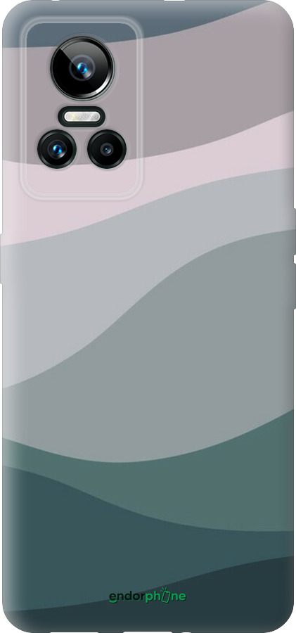 Силиконовый чехол С фиолетовым и бирюзовым ретро-стилем и волнами для Realme GT Neo3 - 6533u-2590 изображение 