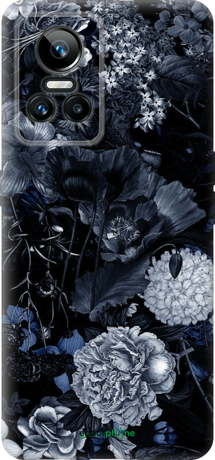 Силиконовый чехол Абстрактный цветочный рисунок в синих тонах для Realme GT Neo3 - 6539u-2590 изображение 