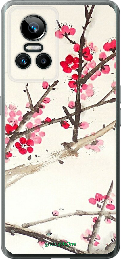 Силіконовий чехол Принт із зображенням цвітіння сакури для Realme GT Neo3 - 6545u-2590 изображение 
