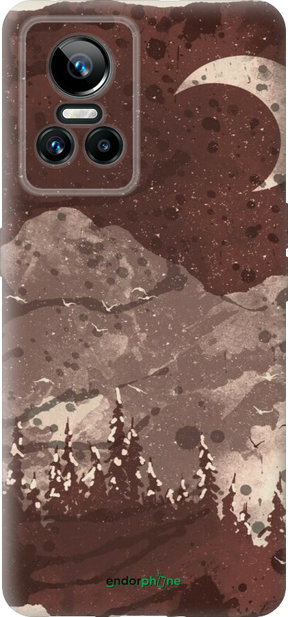 Силиконовый чехол С изображением лунного пейзажа в ночном лесу для Realme GT Neo3 - 6546u-2590 изображение 