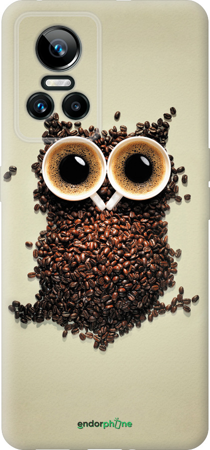 Силиконовый чехол Сова из кофе для Realme GT Neo3 - 777u-2590 изображение 