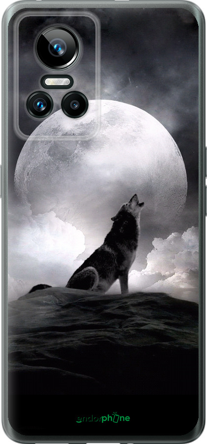 Силіконовий чехол Вовк, що виє для Realme GT Neo3 - 934u-2590 изображение 
