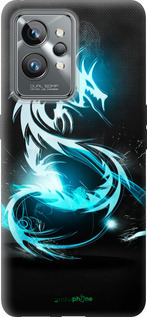 Силиконовый чехол Бело-голубой огненный дракон для Realme GT2 Pro - 113u-2566 изображение 