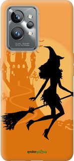 Силиконовый чехол Ведьма на метле для Realme GT2 Pro - 1184u-2566 изображение 