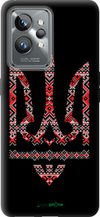 Силиконовый чехол Герб - вышиванка на черном фоне для Realme GT2 Pro - 1196u-2566 изображение 