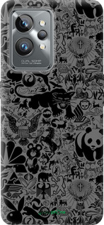 Силіконовий чехол Чорно-сірий стікер бомбінг для Realme GT2 Pro - 2432u-2566 изображение 