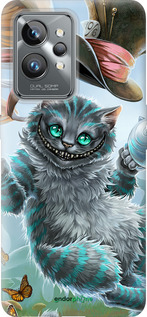 Силиконовый чехол Чеширский кот 2 для Realme GT2 Pro - 3993u-2566 изображение 