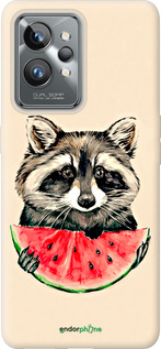 Силиконовый чехол Енотик с арбузом для Realme GT2 Pro - 4605u-2566 изображение 