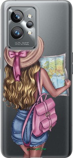Силиконовый чехол Девушка с картой для Realme GT2 Pro - 4704u-2566 изображение 