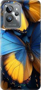 Силиконовый чехол Желто-голубые бабочки для Realme GT2 Pro - 6046u-2566 изображение 