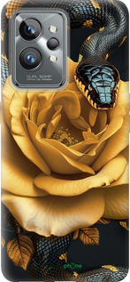 Силиконовый чехол Black snake and golden rose для Realme GT2 Pro - 6068u-2566 изображение 