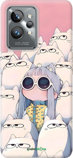 Силиконовый чехол Малышка с котами для Realme GT2 Pro - 6295u-2566 изображение 