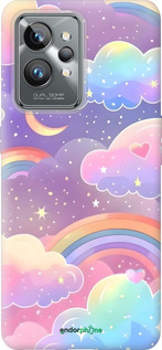 Силиконовый чехол Облака и радуга для Realme GT2 Pro - 6312u-2566 изображение 