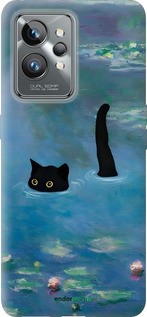 Силиконовый чехол С изображением кота и водяной лилии Monet для Realme GT2 Pro - 6519u-2566 изображение 